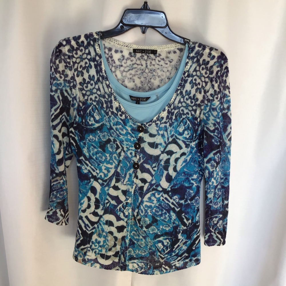 Nic + Zoe 2 Piece Sweater Set Size Small #2287